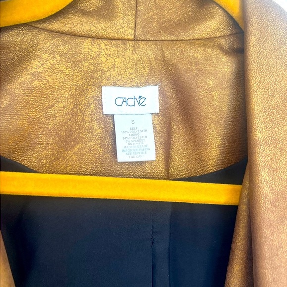 EUC Cache Bronze Gold Metallic Crop Jacket Small holiday,concert,glam,color pop - Picture 7 of 7